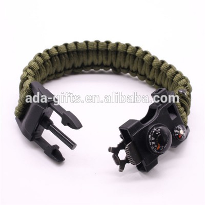 Woven 550 cord survival Bracelet Fire starter Buckle Survival Bracelet