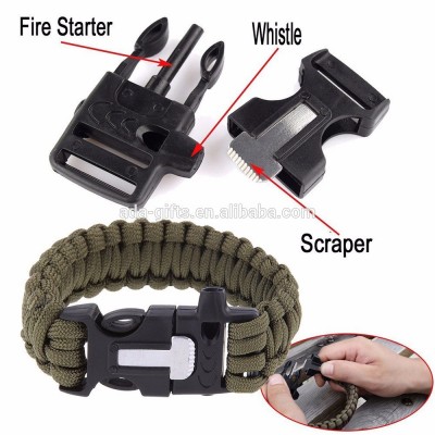 Wholesale Compass Fire Starter Outdoor Paracord Survival Bracelet with tag