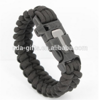 weaves style cord survival bracelet with fire starter buckle